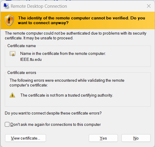 Remote Desktop Client with settings