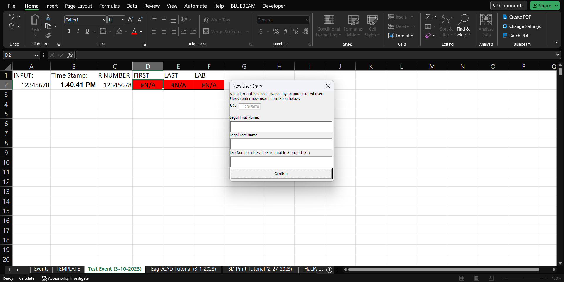 Image displaying VBA popup