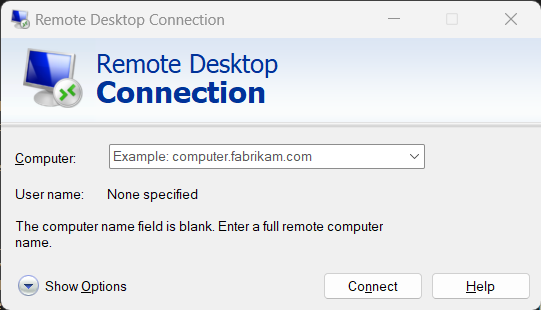 Remote Desktop Client Window